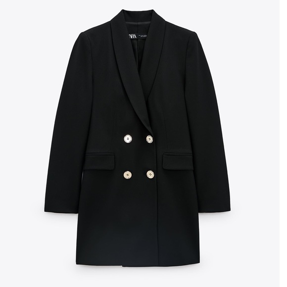 ZARA DOUBLE BREASTED LONG BLAZER L BLOGGER FAV - Picture 6 of 9